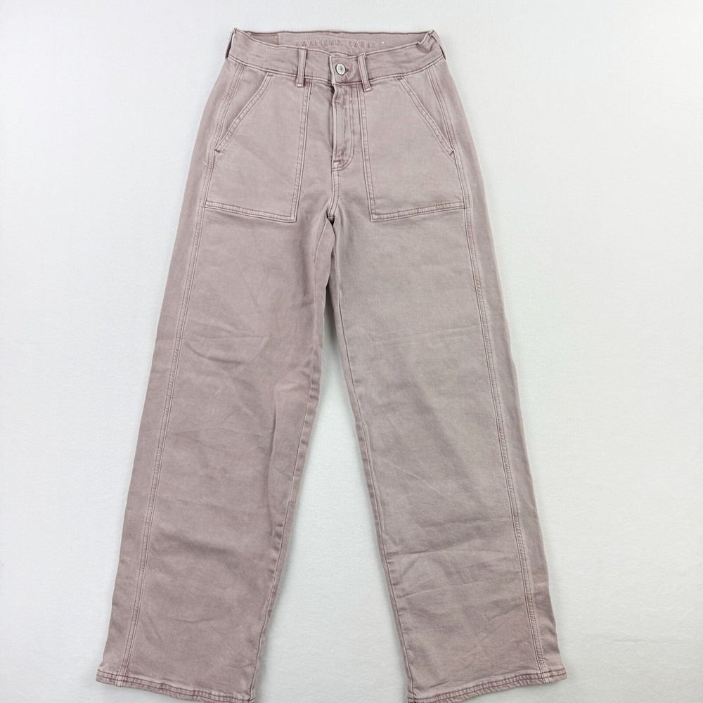 AMERICAN EAGLE Skater Jean Size 0 Wide Leg Utility Pocket Womens Light‎ Purple